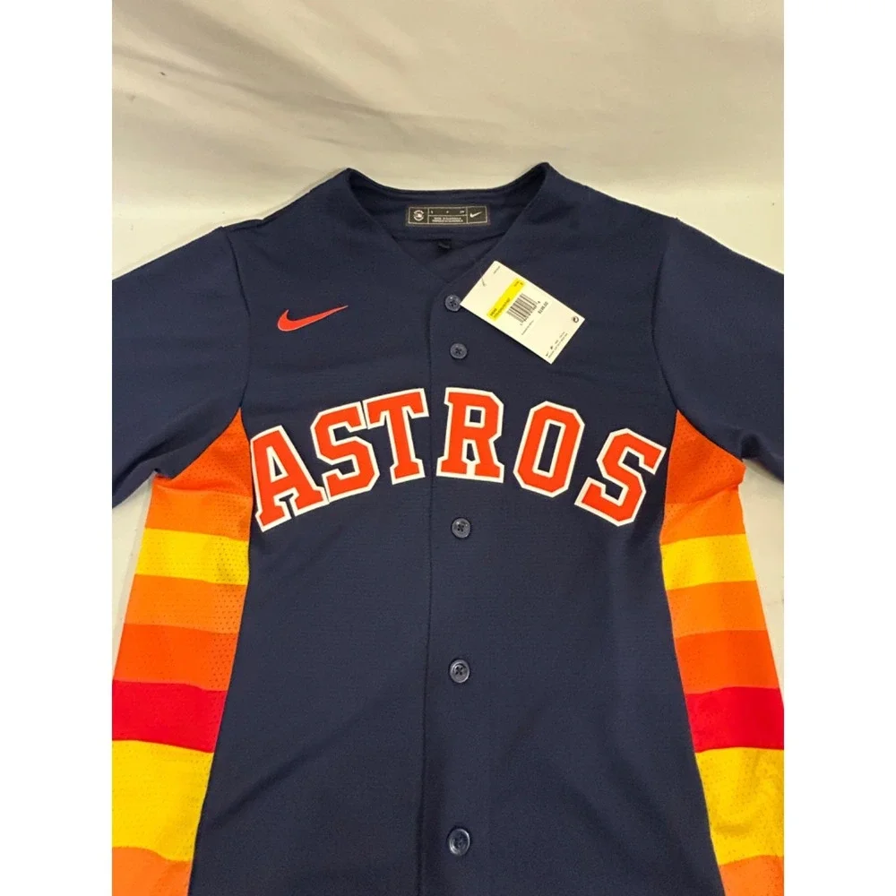 Houston Astros #27 Jose Altuve Nike Engineered Navy Orange‎ Size S MLB Jersey
